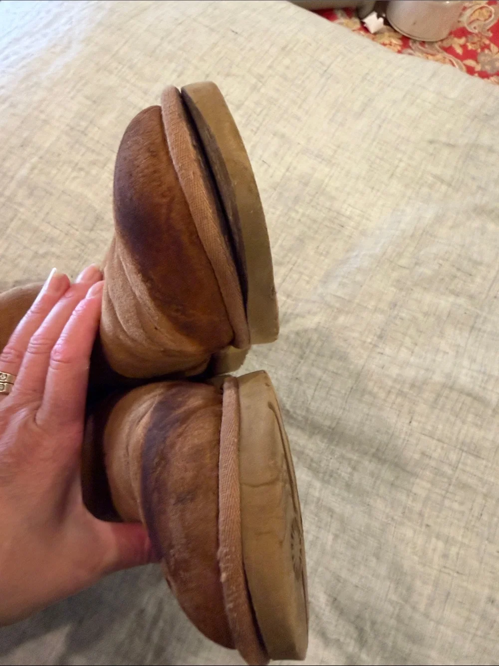UGG Chestnut Suede Mid-Calf Shearling Boots